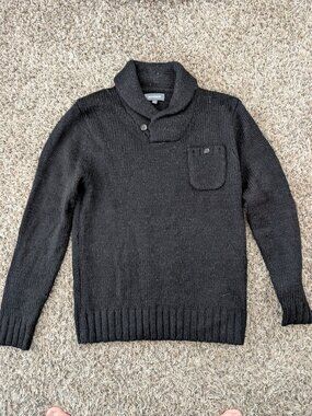 Bonobos Heavyweight Black Shawl Collar Sweater - Medium